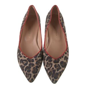 Ann Mashburn Leopard Print Women's Shoes with Red Trim- Size 7